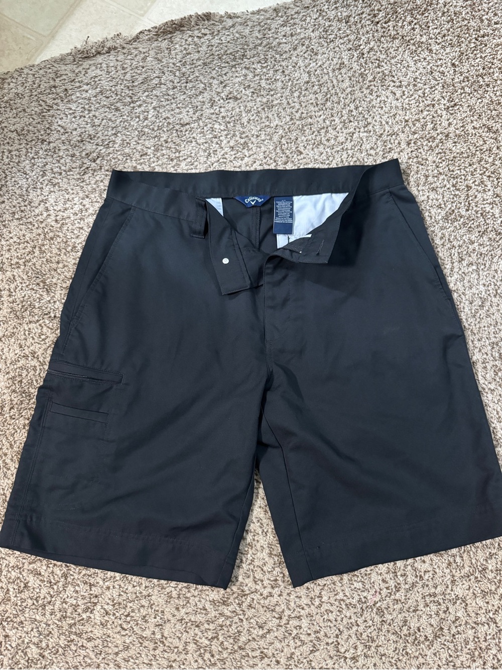 Callaway Black Men's Cargo Shorts with Side Utility Pocket